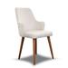 Everly Quinn Devion Velvet Solid Wood Back Side Chair in Wood/Upholstered/Velvet in White | 37 H x 19 W x 20 D in | Wayfair