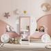 Zoomie Kids Aisla Canopy Bed Wood in Pink | 59.1 H x 55.9 W x 88 D in | Wayfair 60F69334F768410CBE2C8761B9A616DE