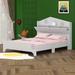 Harper Orchard Malila Wooden Full Size House Bed w/ Storage Headboard Wood in White | 44.6 H x 55.8 W x 81.9 D in | Wayfair