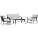 George Oliver Kemontay 52.75" Wide Outdoor Reversible Patio Sectional w/ Cushions, Steel in Black | Wayfair 17F648A8004C441D9506B2FD55A1D42C