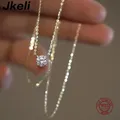 Jkeli-Collier pendentif en argent pur S925 pour femme or 18 carats diamant unique multifonctionnel