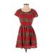 Free People Cocktail Dress - Fit & Flare: Red Print Dresses - Women's Size Small