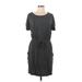 Calvin Klein Casual Dress - Mini Scoop Neck Short sleeves: Gray Print Dresses - Women's Size 12