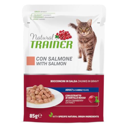 24x85g Natural Trainer Adult Lachs Nassfutter Katze