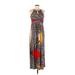 Valerie Bertinelli Casual Dress - Maxi: Red Aztec or Tribal Print Dresses - Women's Size 8
