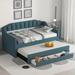 Twin Size Upholstered Daybed with Trundle and Three Drawers,Twin Size Daybed