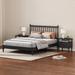 3 Pieces Bedroom Sets Queen Size Wood Platform Bed with 2 Nightstands