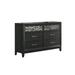 Kira 58 Inch Wide Dresser, English Dovetail 6 Drawer, Rubberwood, Black