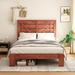 King Bed Frame Headboard and Charging Station, Wood Platform Bed, Sturdy and No Noise, No Box Spring Needed