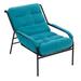 Lounge Recliner Chair Leisure chair Studio Chairs Iron Arm Club Chair with Metal Legs Moveable Cushion for Living Room