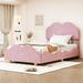 Twin Size Upholstered Platform Bed with Cloud Shaped bed board