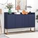 Modern Sideboard Elegant Buffet Cabinet with Large Storage Space and Gold Metal Legs for Dining Room, Entryway