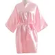 Heiße Frauen Kurze Seide Brautjungfer Braut Robe Sexy Satin Hochzeit Kimono Roben Nachtwäsche