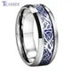 8mm Damen Herren Ehering Wolfram karbid Ring mit blauer Kohle faser und Drachen Inlay trend ige