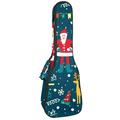 OWNTA Christmas Santa Claus Tree Elk Bell Elemenst Pattern Waterproof Oxford Cloth Ukulele Bag - 25.9x9x3.1in/66x23x8cm Size - Durable & Stylish Ukulele Case