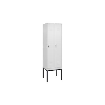 C+P Spind Classic PLUS, Gestell, 2 Abteile, HxBxT 212x60x50cm, Sicherheitsdrehriegel, Verkehrsweiß von PROREGAL Image