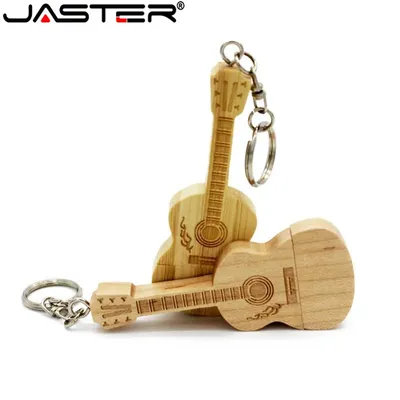 JASTER Ahornholz-Gitarre, USB 2.0-Flash-Laufwerk, 128 GB, cooles kreatives Geschenk, Memory Stick 64 Image
