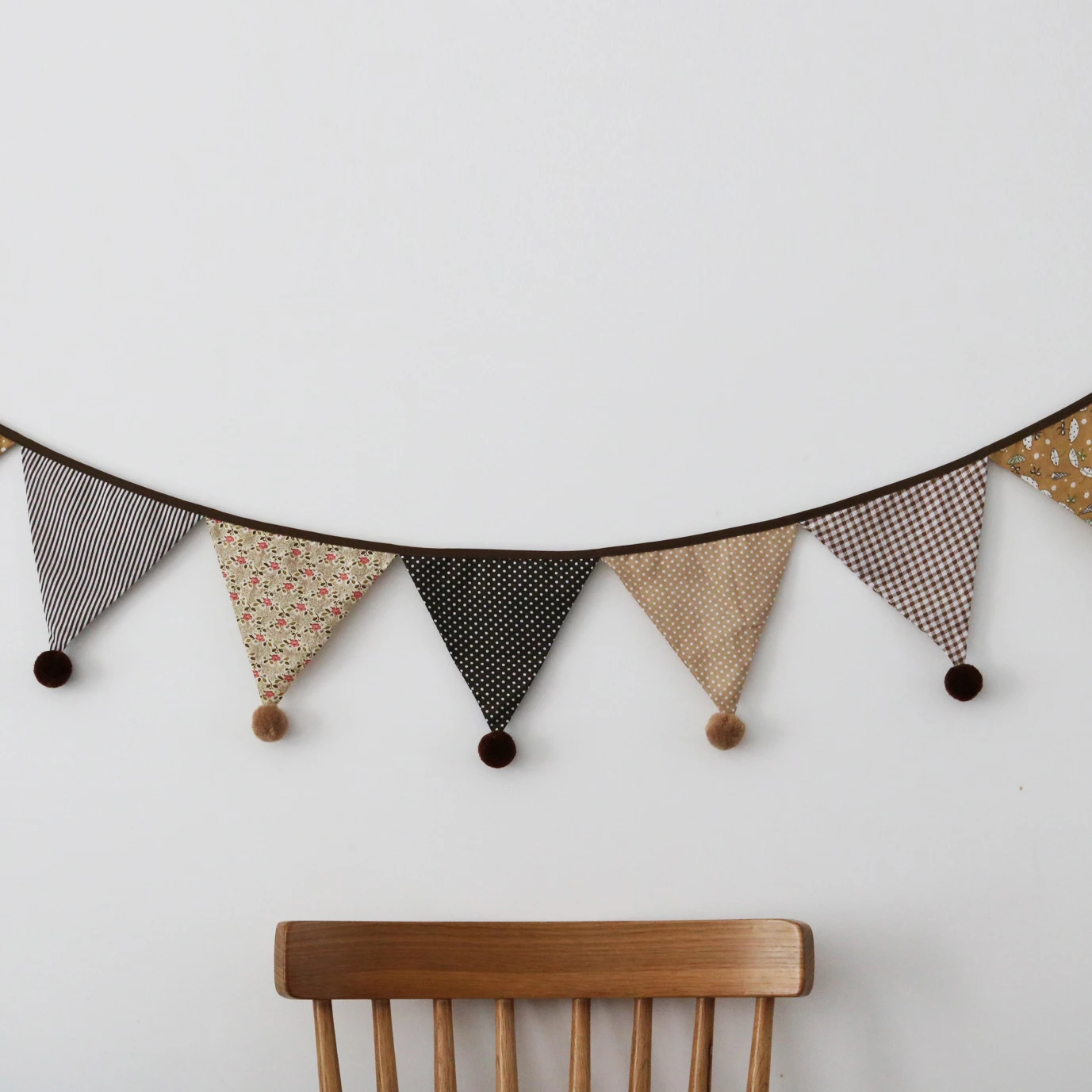 Nordic Stil Hängende Dekorationen Baumwolle Punkte Blumen Girlande Kinderzimmer Zubehör Home Party Hochzeit Wand Kindergarten Dekor Image