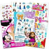 Disney Tattoos Party Favor Set For Girls -- Over 175 Temporary Tattoos Featuring Minnie Mouse Disney Princess and Moana with Bonus Disney Princess Stickers (20 Disney Temporary Tattoo Sheets)