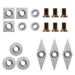 BUYISI 18 Pieces Tungsten Carbide Cutters Inserts Set for Wood Lathe Turning Tools