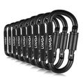 Lixada Carabiner Clip Set 9 Pack Aluminum Alloy Screw Lock Hanging Hook Buckle Keychain for Camping Hiking