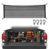 Cargo Net for Pickup Truck Bed - Truck Bed Net for Trunk Organizers and Storage Additional with 4 Metal Carabiner Buckles - Cargo Net for Truck Bed Silverdo Ford F150 GMC