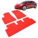 Ikon Motorsports Floor Mat Compatible With 2017-2023 Tesla Model 3 Sedan 4DR Red Nylon OEM Fitment Style Front & Rear Floor Mats Anti-slip Carpet 3PCS