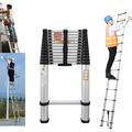 Telescoping Ladder 12FT Aluminum Telescoping Extension Ladder Collapsible Ladder Attic Ladder Rv Ladder Portable Telescopic Ladder for Outdoor Working & Household Use Folding Ladder 330lb Capacity