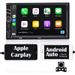 Binize 7 inch Car Stereo Radio Compatible with Carplay Android Auto Double Din Touchscreen Bluetooth Head Unit/MP5 Player/FM/AM Support Reversing Image Input/Steering Wheel Control/USB/Remote