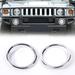 PIUGILH Front Bumper Driving Fog Light Lamp Ring Bezels Covers Fit for 2003-2009 Hummer H2 Front Fog Lamp Light Cover Trim Frame Car Accessories