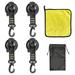4pcs Suction Cup Hooks with 1pc Fiber Cloth and 1pc Storage Bag Strong Suction Cup Attachment Camping Suction Cup Anchor Strap Multifunctional Suction Cup for Car Awning (Green)