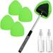 Tcwhniev Car Windshield Cleaner Car Windshield Cleaning Tool Microfiber Car Window Cleaner with Extendable Handle + 5 Reusable and Washable Microfiber Pads Green