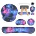 sixwipe Ergonomic Mouse Pad with Wrist Rest No Slip Keyboard Wrist Rest and Computer Wrist Support Memory Foam Wrist Pad with Cup Coaster for Keyboard for Easy Typing and Hand Pain Relief(starry sky universe)