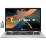 Restored ASUS C423NA Chromebook 14 HD Laptop Intel Celeron N3350 Processor 8GB RAM 64GB eMMC Flash Memory Intel HD Graphics HD Webcam Stereo Speakers Chrome OS Silver (Refurbished)