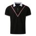 PEASKJP Mens Polo Shirts Big And Tall Men s Summer Polo Shirt Short Sleeve Casual Outdoor Golf Tennis Polo Solid Buttons Tops (Black L)