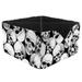 OWNTA Skulls Funny Skeleton Black Pattern Square Pencil Storage Case with 4 Compartments Removable Dividers Pen Holder and Pencil Holder
