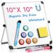 Oahisha Desktop Dry Erase Board 10 x 10 in Dry Erase Board Double Sided Desktop Standing White Board Tabletop Message Board Reminder for School Home Office