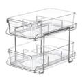 Huaai Multi-Layer Compartment Cosmetic Organizer 2 Tier Bathroom Organizer with Dividers Clear Pull Out Cabinet Organizer Vanity Counter Tray Kitchen Closet Organizers & Storage Container