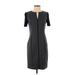 Elie Tahari Casual Dress - Sheath: Gray Chevron/Herringbone Dresses - Women's Size 2