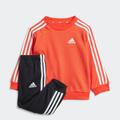 Trainingsanzug ADIDAS SPORTSWEAR "ESSENTIALS 3STREIFEN KIDS JOGGINGANZUG" Gr. 104, rot (bright red, white) Kinder Sportanzüge Jogginganzüge