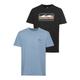 T-Shirt QUIKSILVER Gr. XXXL, blau (blau, schwarz) Herren Shirts T-Shirts