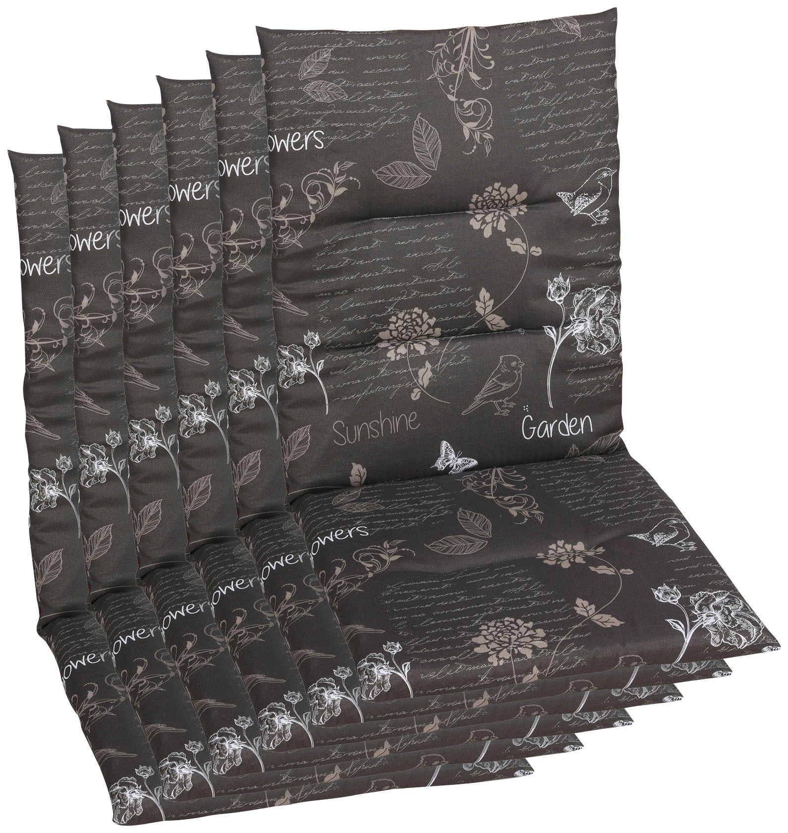 Sesselauflage GO-DE "Amalfi", grau, B:48cm H:4cm T:118cm, Baumwolle, Polyester, Polyurethan, Polsterauflagen, 118x48 cm