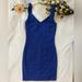 American Eagle Outfitters Dresses | American Eagle Outfitters Blue V-Neck Bodycon Blue Dress | Color: Blue | Size: Xxs