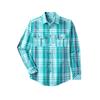 Men's Big & Tall Plaid Flannel Shirt by KingSize in Tidal Green Plaid (Size 4XL)