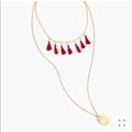 J. Crew Jewelry | J.Crew Tassel And Pendant Necklace Set | Color: Gold/Red | Size: Os