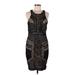 Gianni Bini Casual Dress - Sheath Scoop Neck Sleeveless: Black Print Dresses - Women's Size Medium