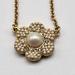 Kate Spade Jewelry | Kate Spade Pearl Pave Tiny Pendant Necklace Gold Tone Flower Dainty Spring | Color: Gold/White | Size: Os