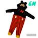 Disney Costumes | Disney Baby Mickey Mouse Fleece Costume Infant 6m Sleeper Onesie Snap On | Color: Black/Red | Size: 6month