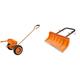 Worx WA0228 aerocart Wagon Kit, 19" x 10" x 21" & WA0230 AeroCart Schubkarre Schneeschieber, orange/schwarz