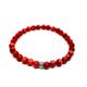 WORLD WIDE GEMS WWG Authentic Coral 4mm rondelle smooth 7inch Natural Gemstones Beaded Bracelets for Men Women Healing Crystal Stretch Beaded Bracelet Unisex